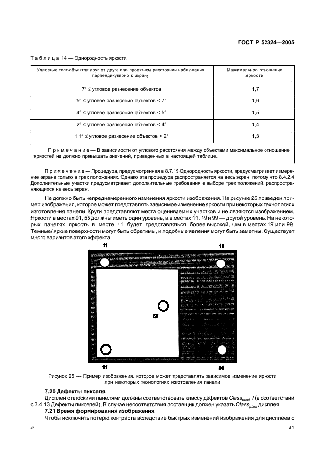 ГОСТ Р 52324-2005 Эргономические требования к работе с визуальными дисплеями, основанными на плоских панелях. Часть 2. Эргономические требования к дисплеям с плоскими панелями (фото 36 из 110)