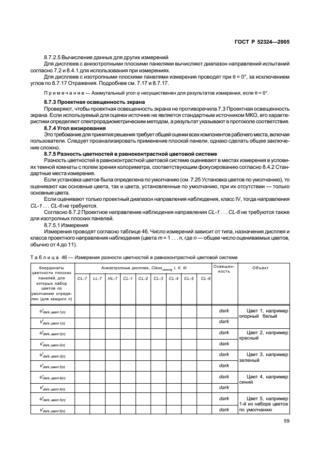 ГОСТ Р 52324-2005 Эргономические требования к работе с визуальными дисплеями, основанными на плоских панелях. Часть 2. Эргономические требования к дисплеям с плоскими панелями (фото 64 из 110)