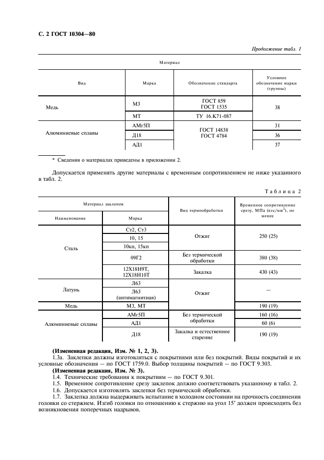 ГОСТ 10304-80 Заклепки классов точности В и С. Общие технические условия (фото 3 из 11)