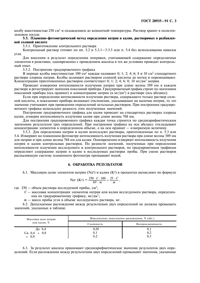 ГОСТ 28935-91 Топливо твердое. Метод определения натрия и калия, растворимых в разбавленной соляной кислоте (фото 4 из 7)