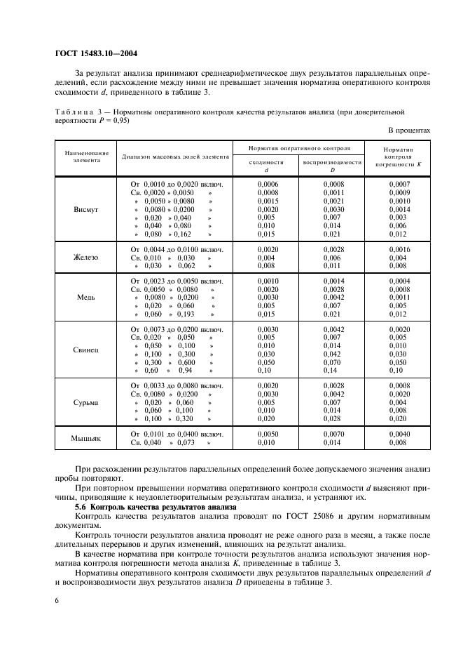 ГОСТ 15483.10-2004 Олово. Методы атомно-эмиссионного спектрального анализа (фото 9 из 15)