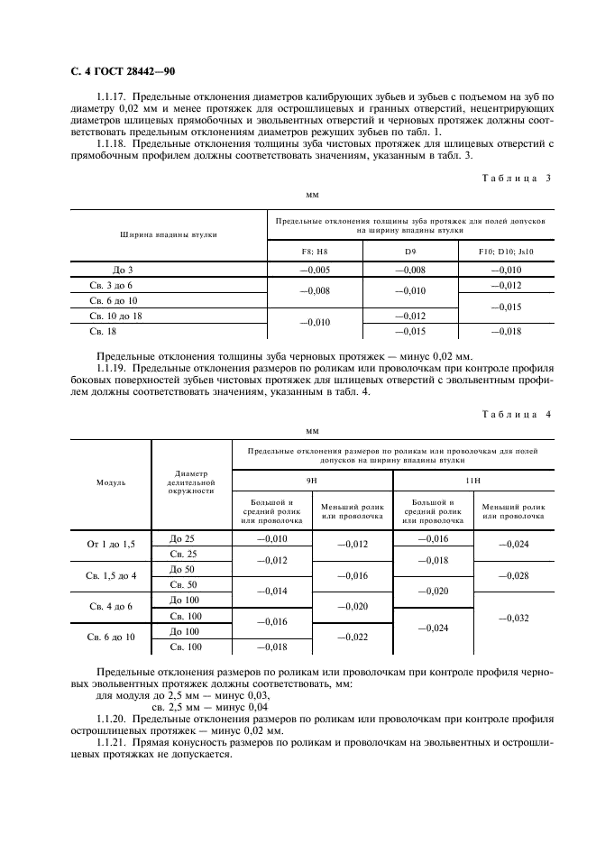 ГОСТ 28442-90 Протяжки для цилиндрических, шлицевых и гранных отверстий. Технические условия (фото 6 из 12)