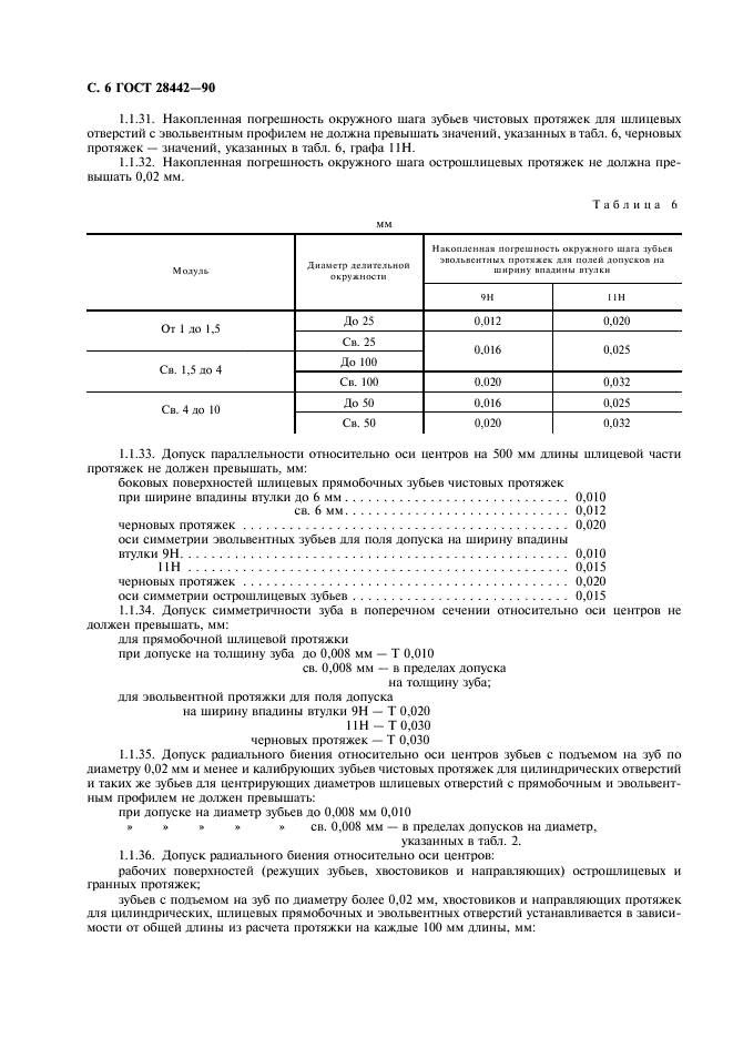 ГОСТ 28442-90 Протяжки для цилиндрических, шлицевых и гранных отверстий. Технические условия (фото 8 из 12)
