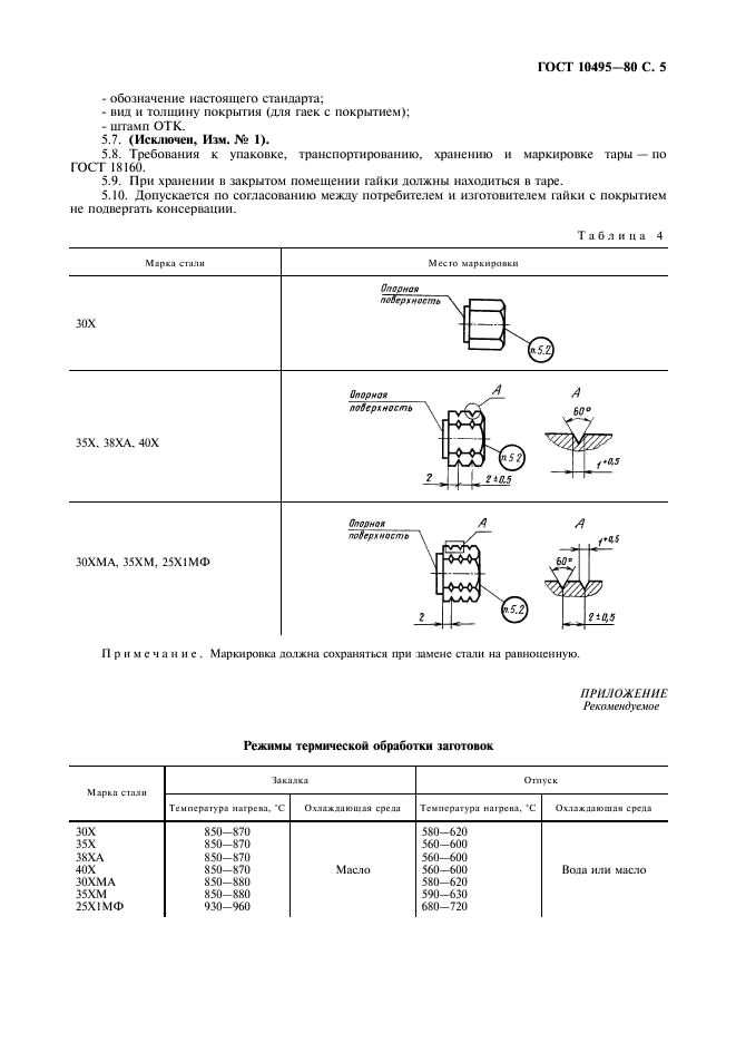 ГОСТ 10495-80 Гайки шестигранные для фланцевых соединений на Ру свыше 10 до 100 МПа (свыше 100 до 1000 кгс/см кв.). Технические условия (фото 6 из 7)