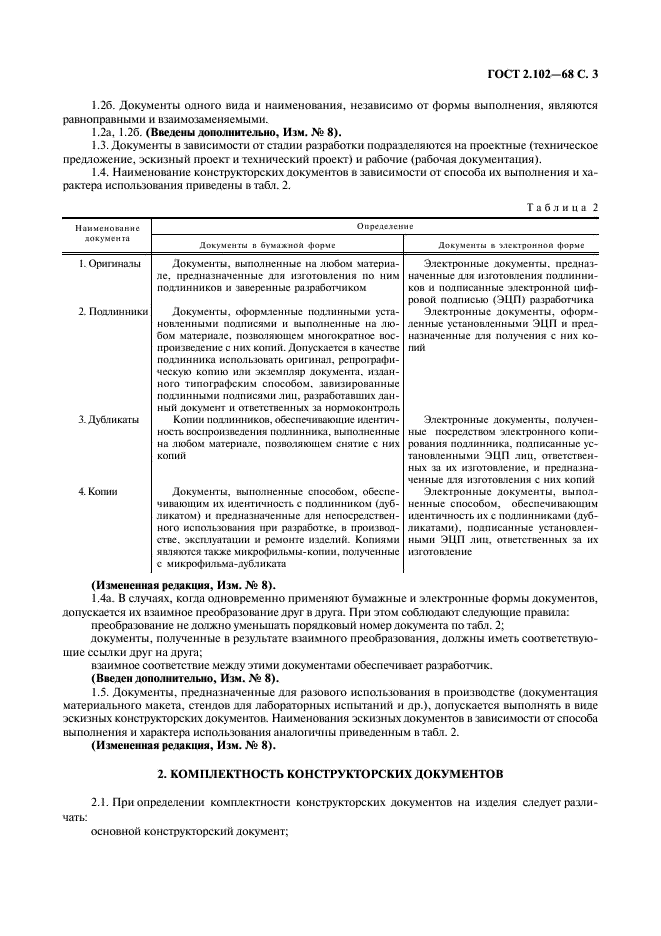 ГОСТ 2.102-68 Единая система конструкторской документации. Виды и комплектность конструкторских документов (фото 4 из 12)