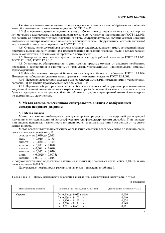 ГОСТ 1429.14-2004 Припои оловянно-свинцовые. Методы атомно-эмиссионного спектрального анализа (фото 6 из 19)