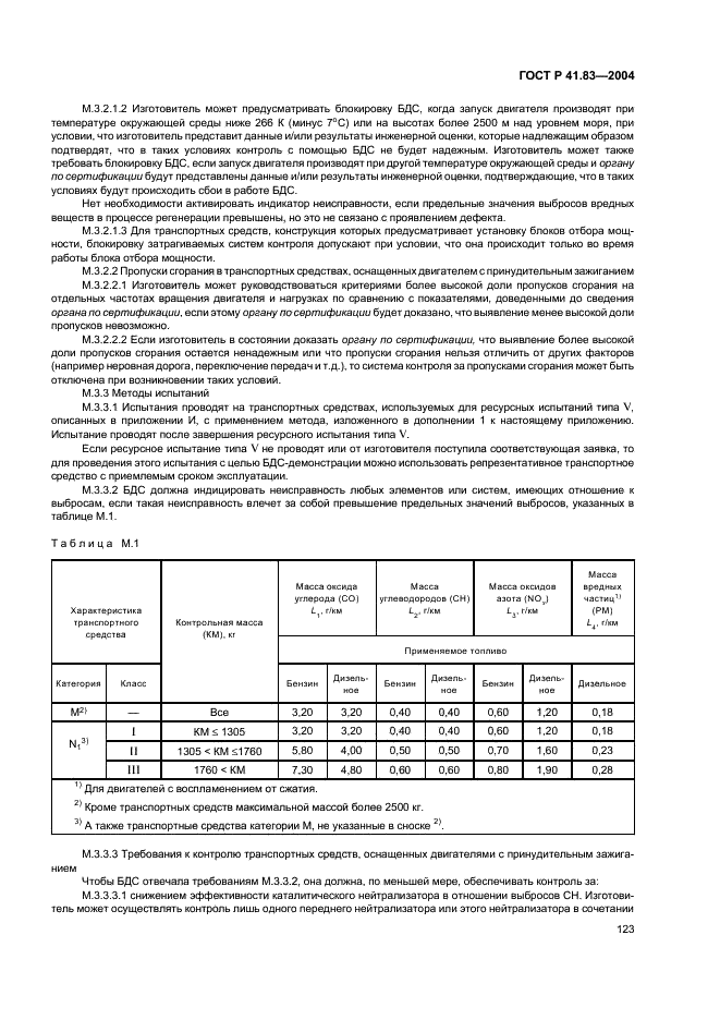 ГОСТ Р 41.83-2004 Единообразные предписания, касающиеся сертификации транспортных средств в отношении выбросов вредных веществ в зависимости от топлива, необходимого для двигателей (фото 127 из 150)