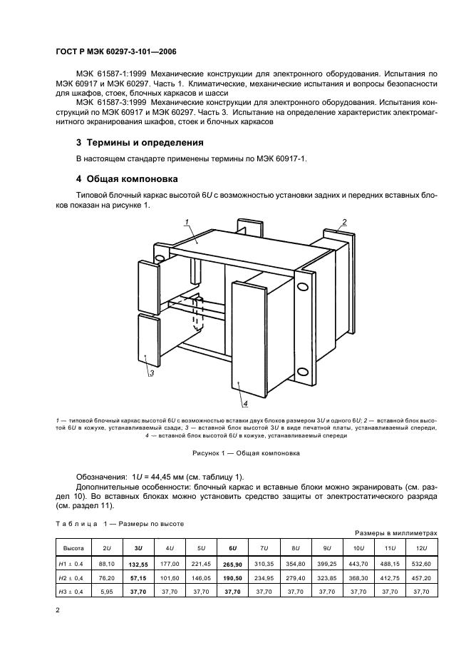 ГОСТ Р МЭК 60297-3-101-2006 Конструкции несущие базовые радиоэлектронных средств. Блочные каркасы и связанные с ними вставные блоки. Размеры конструкций серии 482,6 мм (19 дюймов) (фото 6 из 24)