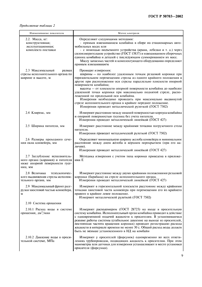 ГОСТ Р 50703-2002 Комбайны проходческие со стреловидным исполнительным органом. Общие технические требования и методы испытаний (фото 12 из 35)