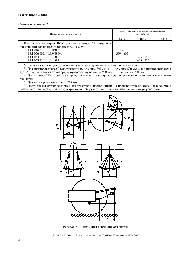 ГОСТ 10677-2001 Устройство навесное заднее сельскохозяйственных тракторов классов 0,6-8. Типы, основные параметры и размеры (фото 7 из 11)