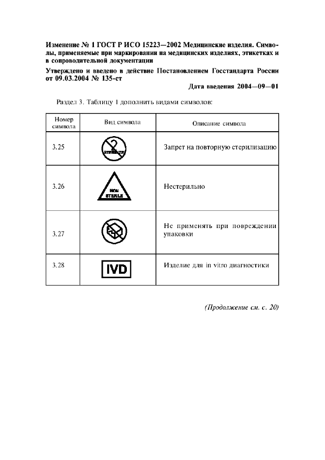 ГОСТ Р ИСО 15223-2002 Медицинские изделия. Символы, применяемые при маркировании на медицинских изделиях, этикетках и в сопроводительной документации (фото 9 из 11)