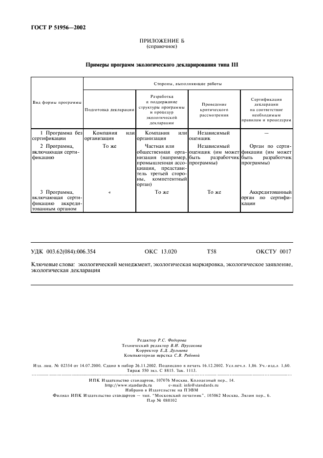 ГОСТ Р 51956-2002 Этикетки и декларации экологические. Экологические декларации типа III (фото 16 из 16)