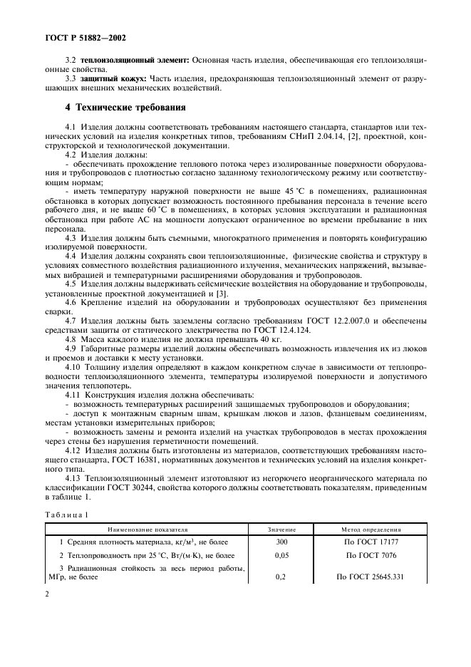 ГОСТ Р 51882-2002 Изделия теплоизоляционные радиационно-стойкие для атомных станций. Общие технические требования (фото 5 из 10)
