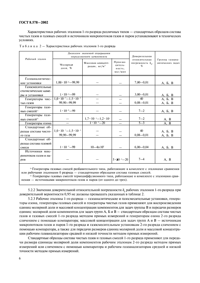 ГОСТ 8.578-2002 Государственная система обеспечения единства измерений. Государственная поверочная схема для средств измерений содержания компонентов в газовых средах (фото 8 из 21)