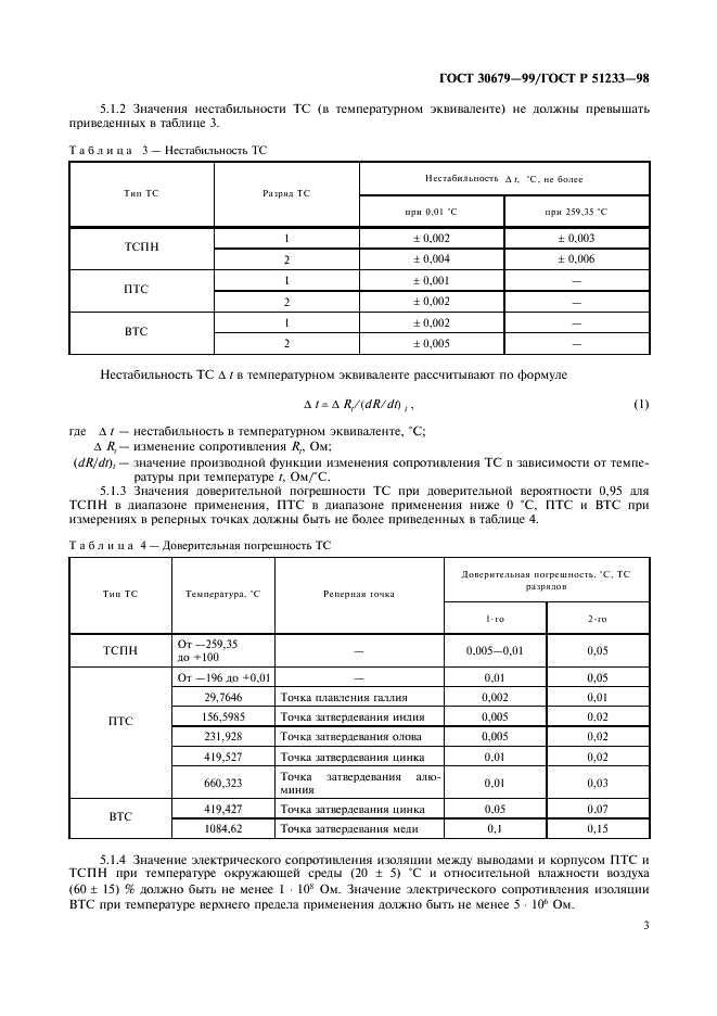 ГОСТ 30679-99 Термометры сопротивления платиновые эталонные 1-го и 2-го разрядов. Общие технические требования (фото 5 из 8)