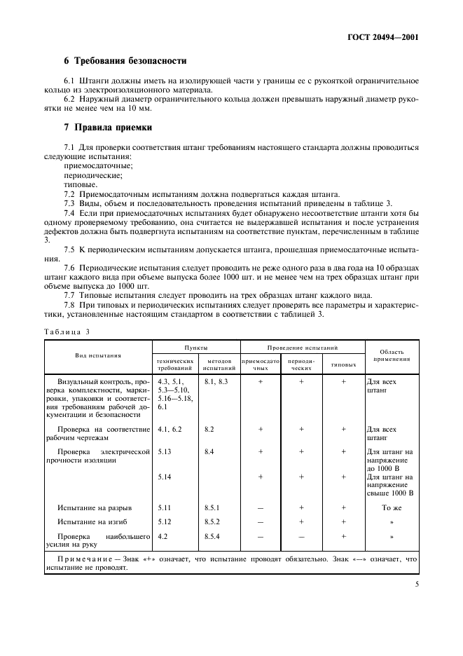 ГОСТ 20494-2001 Штанги изолирующие оперативные и штанги переносных заземлений. Общие технические условия (фото 8 из 11)