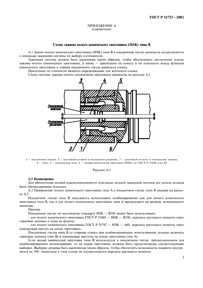 ГОСТ Р 51727-2001 Крепление инструментов с полым коническим хвостовиком (HSK) типа В. Присоединительные размеры (фото 5 из 8)