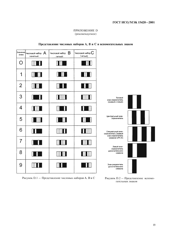 ГОСТ ИСО/МЭК 15420-2001 Автоматическая идентификация. Кодирование штриховое. Спецификация символики EAN/UPC (ЕАН/ЮПиСи) (фото 23 из 36)