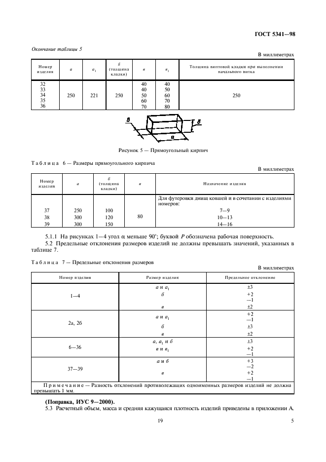 ГОСТ 5341-98 Изделия огнеупорные алюмосиликатные для футеровки сталеразливочных ковшей. Технические условия (фото 7 из 12)