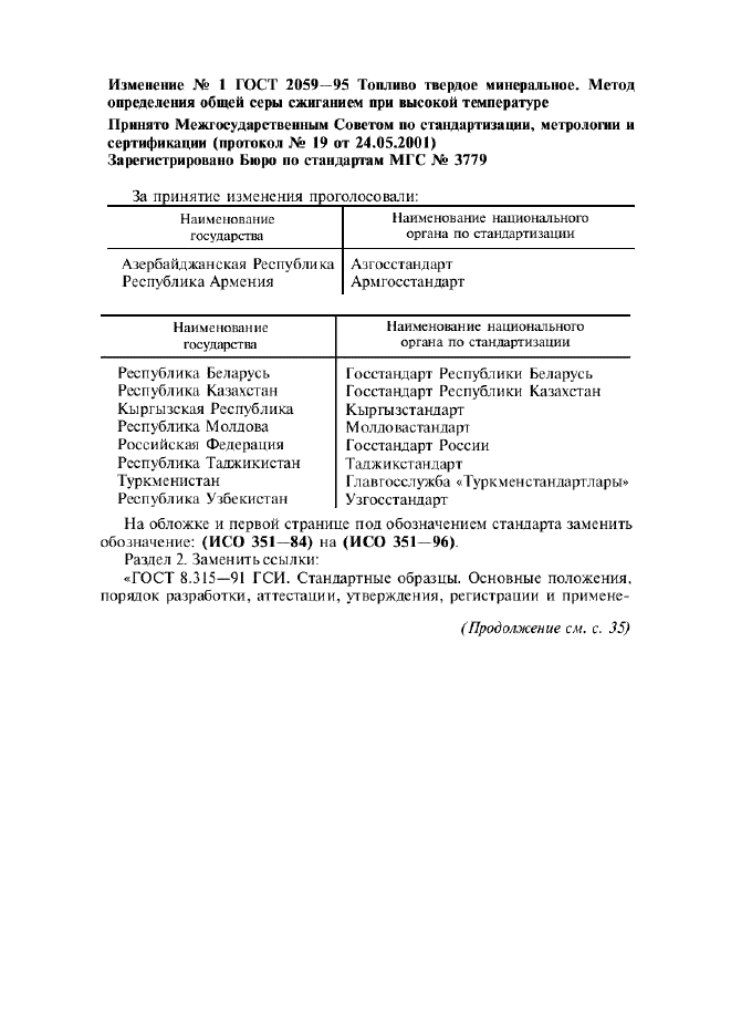 Изменение №1 к ГОСТ 2059-95  (фото 1 из 3)