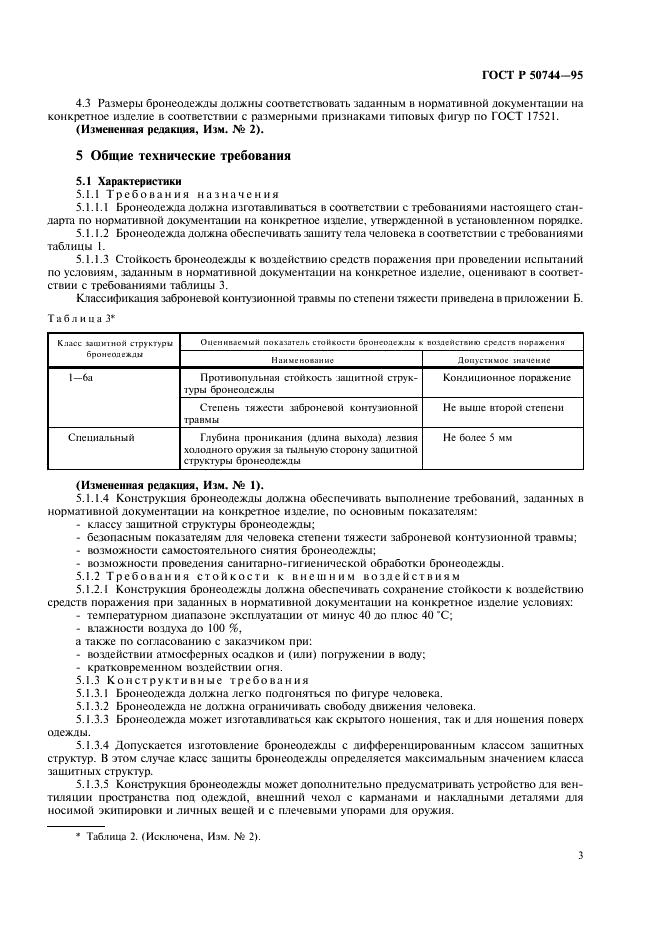 ГОСТ Р 50744-95 Бронеодежда. Классификация и общие технические требования (фото 5 из 8)