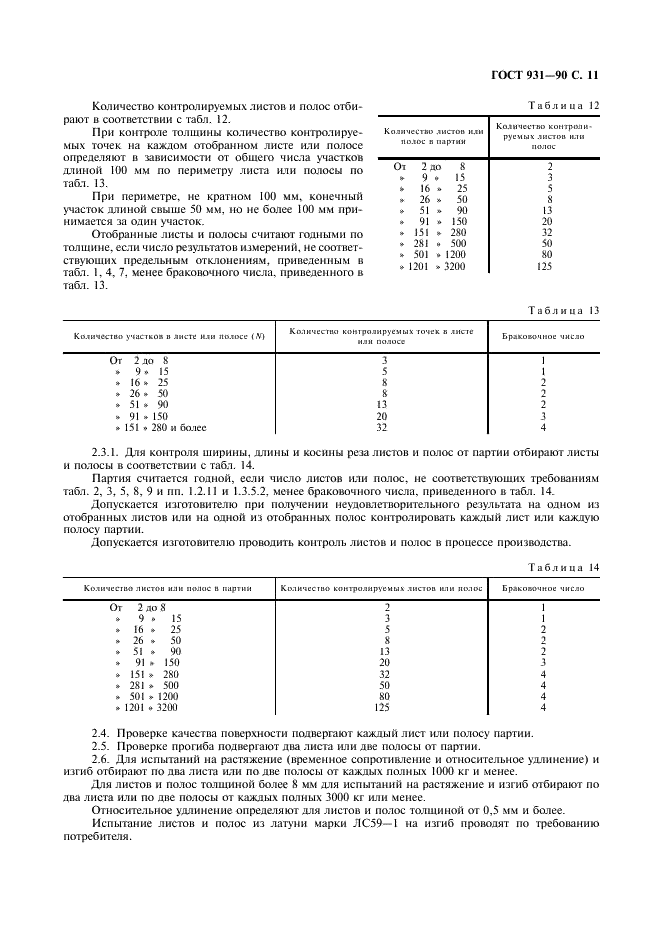 ГОСТ 931-90 Листы и полосы латунные. Технические условия (фото 13 из 16)