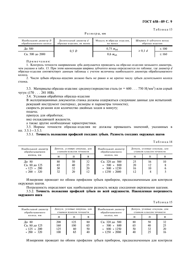 ГОСТ 658-89 Станки зубодолбежные вертикальные для цилиндрических колес. Основные параметры и размеры. Нормы точности (фото 10 из 15)
