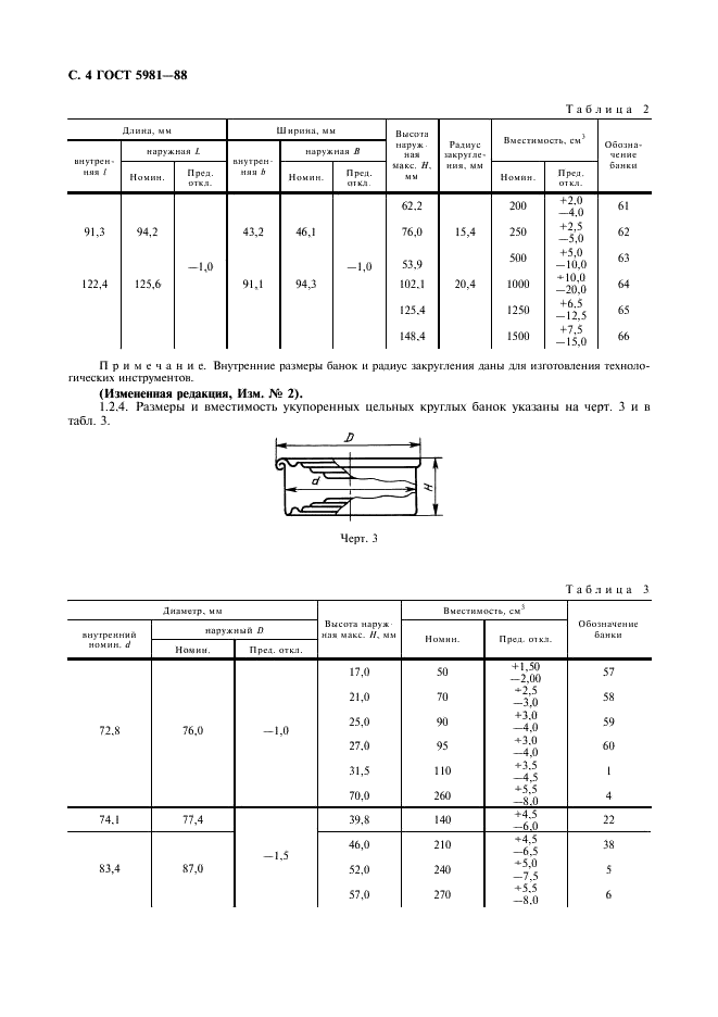 ГОСТ 5981-88 Банки металлические для консервов. Технические условия (фото 5 из 23)