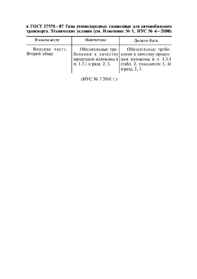 Изменение к ГОСТ 27578-87. Поправка к изменению  (фото 1 из 1)