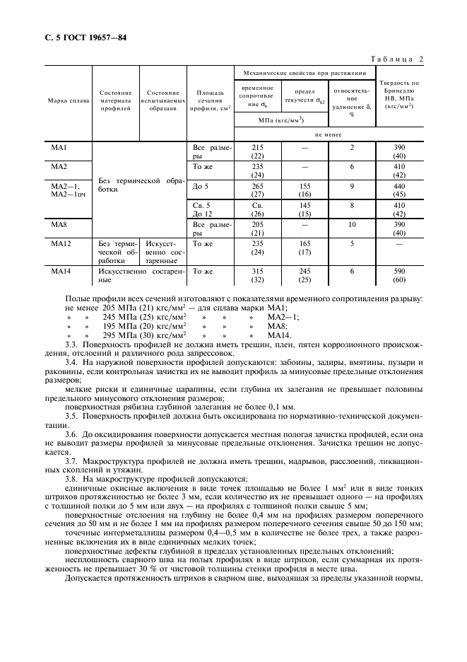 ГОСТ 19657-84 Профили прессованные из магниевых сплавов. Технические условия (фото 6 из 8)