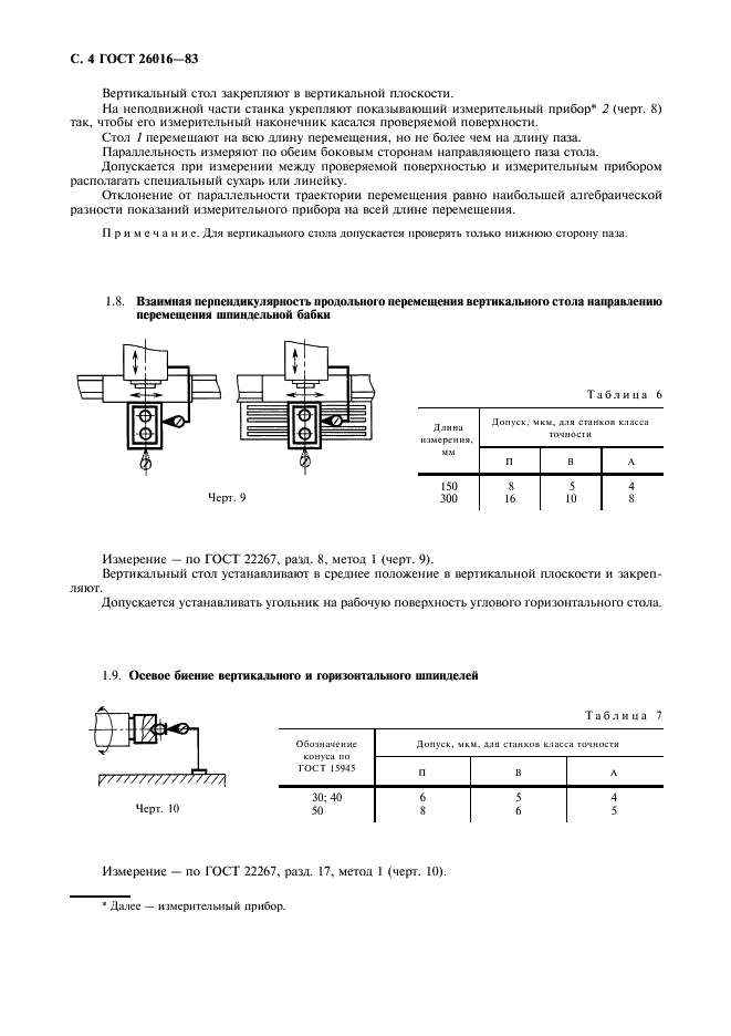 ГОСТ 26016-83 Станки фрезерные широкоуниверсальные инструментальные. Нормы точности (фото 5 из 26)