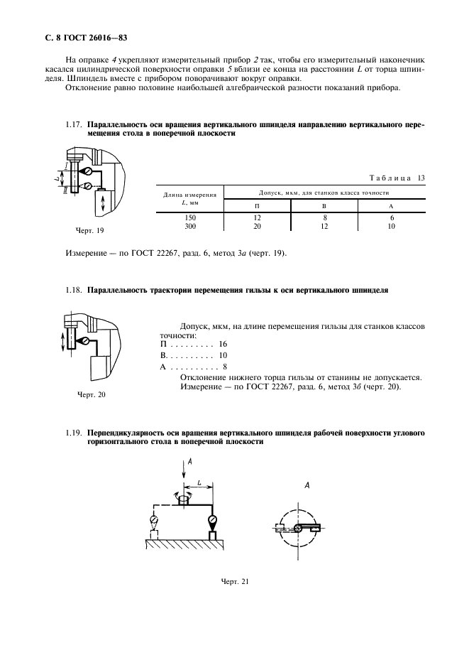 ГОСТ 26016-83 Станки фрезерные широкоуниверсальные инструментальные. Нормы точности (фото 9 из 26)
