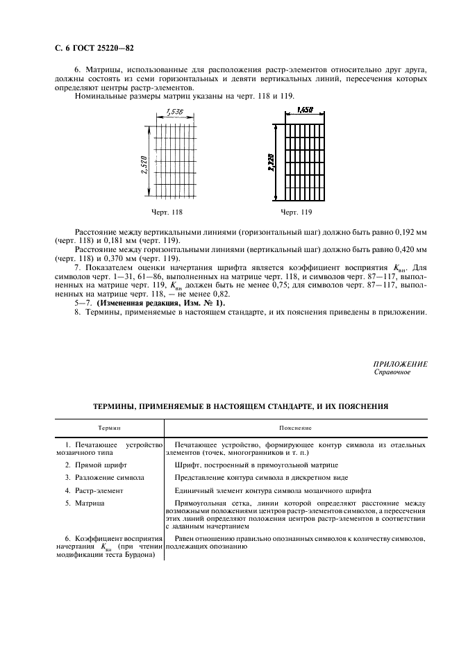 ГОСТ 25220-82 Шрифты мозаичные для телеграфных буквопечатающих аппаратов пятиэлементного кода. Размеры символов и их начертание (фото 8 из 8)