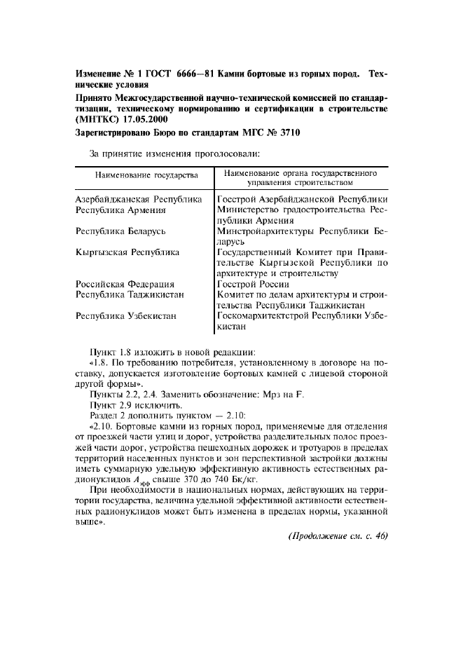 Изменение №1 к ГОСТ 6666-81  (фото 1 из 2)