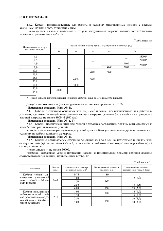 ГОСТ 24334-80 Кабели силовые для нестационарной прокладки. Общие технические требования (фото 9 из 23)