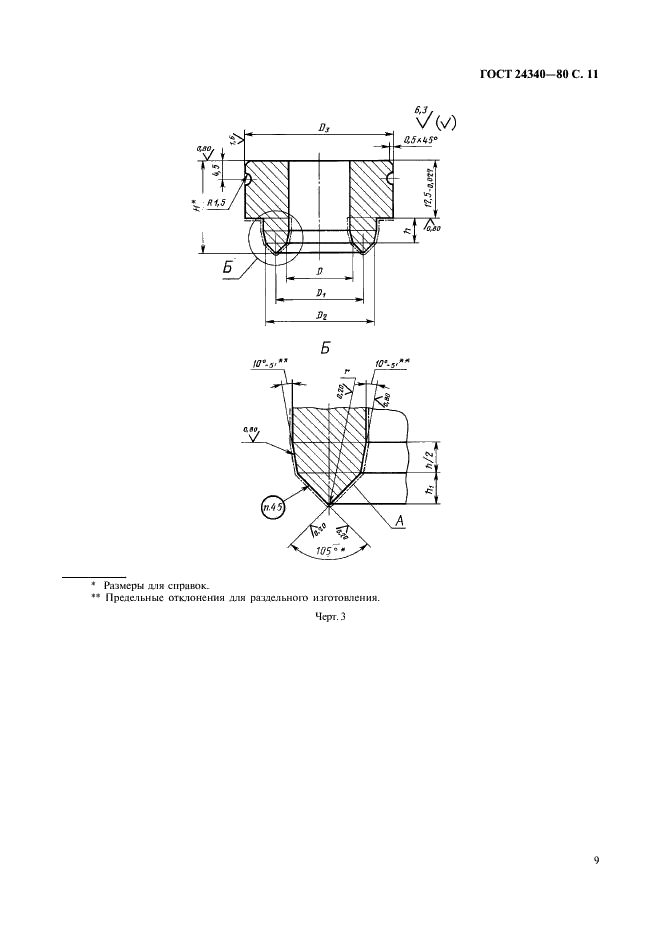 ГОСТ 24340-80 Пресс-формы съемные многоместные для изготовления резинотканевых нажимных колец. Конструкция и размеры (фото 12 из 19)