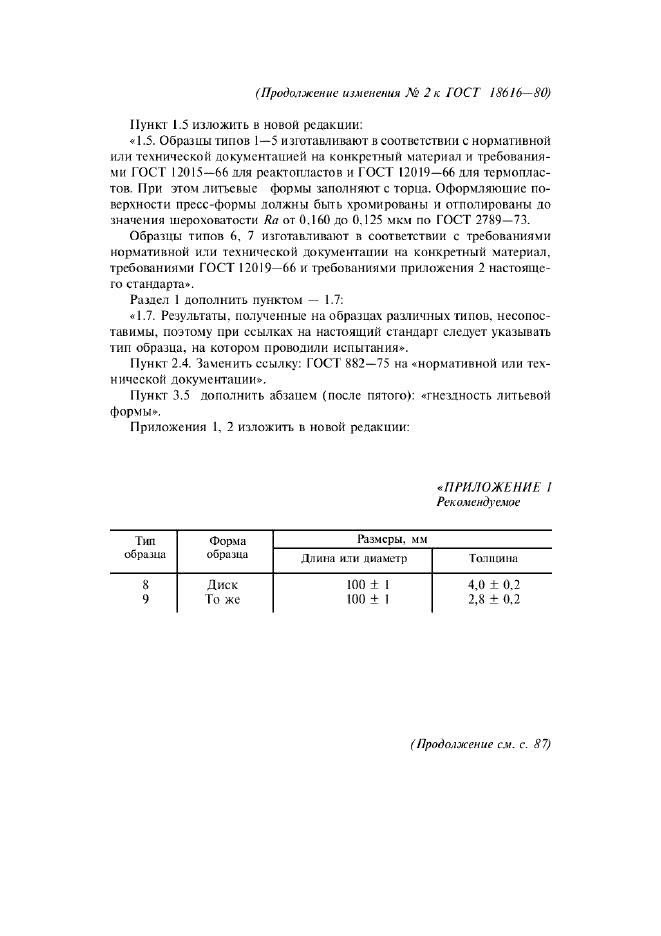 Изменение №2 к ГОСТ 18616-80  (фото 2 из 5)