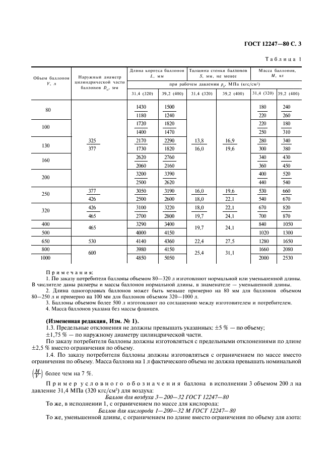 ГОСТ 12247-80 Баллоны стальные бесшовные большого объема для газов на Рр 31,4 и 39,2 МПа (320 и 400 кгс/см кв.). Технические условия (фото 4 из 11)