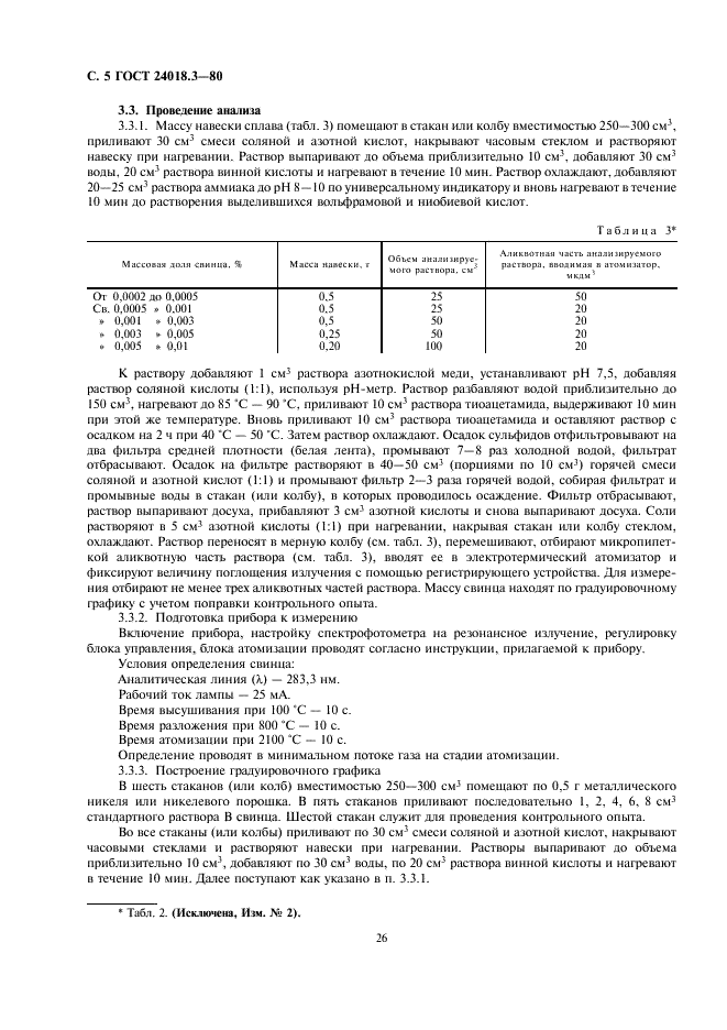 ГОСТ 24018.3-80 Сплавы жаропрочные на никелевой основе. Методы определения свинца (фото 5 из 7)