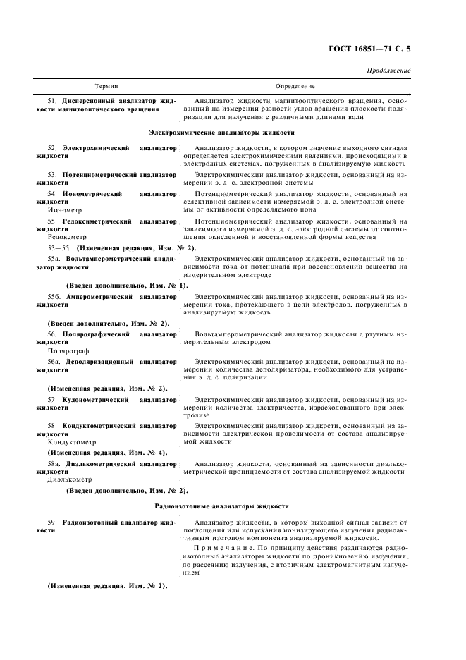 ГОСТ 16851-71 Анализаторы жидкости. Термины и определения (фото 6 из 11)