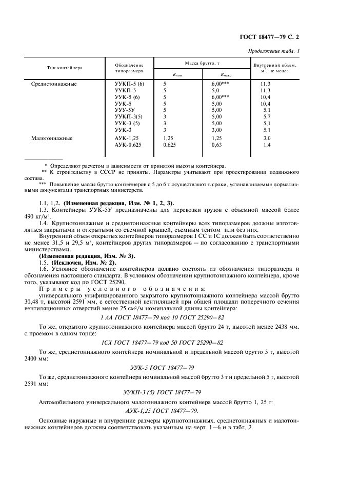 ГОСТ 18477-79 Контейнеры универсальные. Типы, основные параметры и размеры (фото 3 из 12)