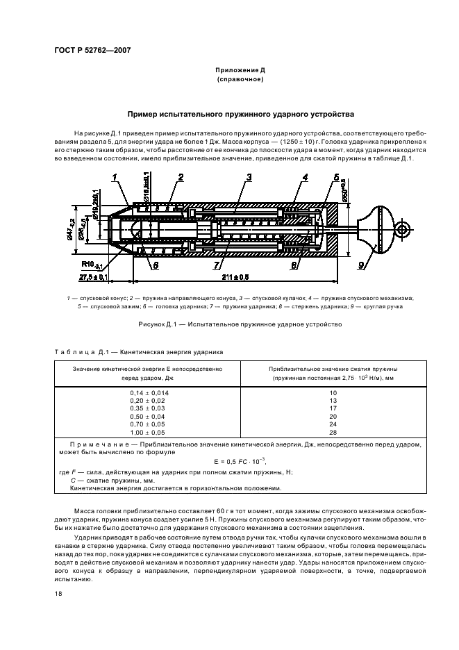 ГОСТ Р 52762-2007 Методы испытаний на стойкость к механическим внешним воздействующим факторам машин, приборов и других технических изделий. Испытания на воздействие ударов по оболочке изделий (фото 22 из 24)
