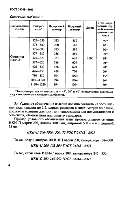 ГОСТ 24748-2003 Изделия известково-кремнеземистые теплоизоляционные. Технические условия (фото 7 из 14)