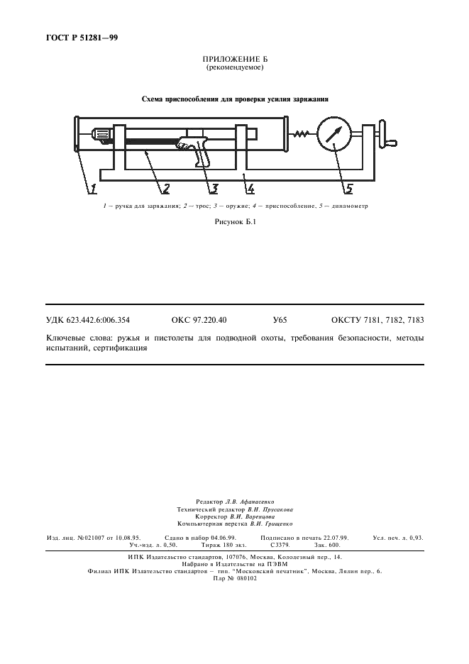 ГОСТ Р 51281-99 Ружья и пистолеты для подводной охоты. Технические требования. Методы испытаний на безопасность (фото 7 из 7)