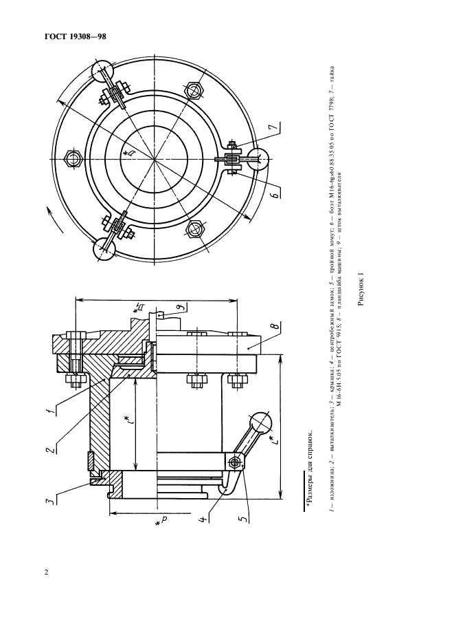 ГОСТ 19308-98 Изложницы центробежные с фланцем и центробежными замками. Конструкция и размеры (фото 4 из 11)