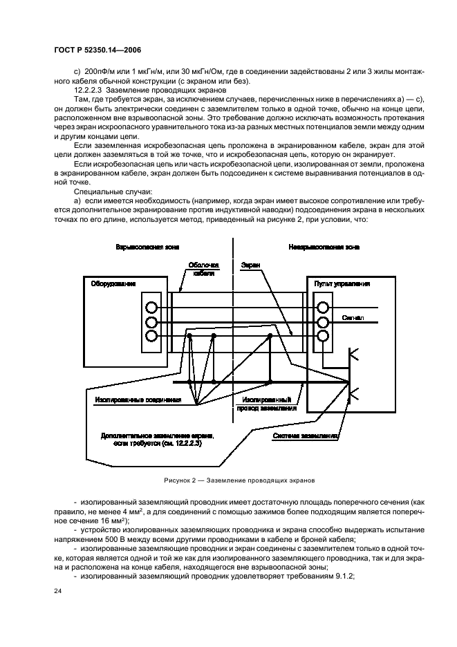 ГОСТ Р 52350.14-2006 Электрооборудование для взрывоопасных газовых сред. Часть 14. Электроустановки во взрывоопасных зонах (кроме подземных выработок) (фото 29 из 49)