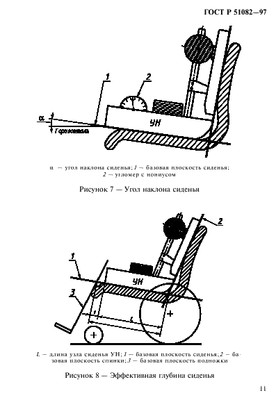 ГОСТ Р 51082-97 Кресла-коляски. Метод измерения параметров и размеров сиденья и колеса (фото 14 из 39)