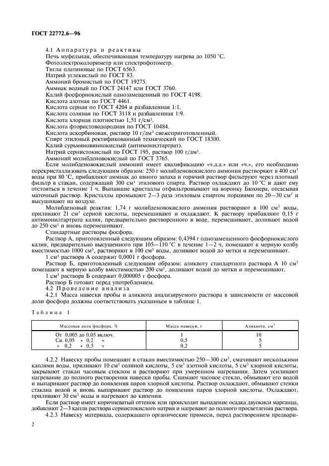 ГОСТ 22772.6-96 Руды марганцевые, концентраты и агломераты. Методы определения фосфора (фото 4 из 12)