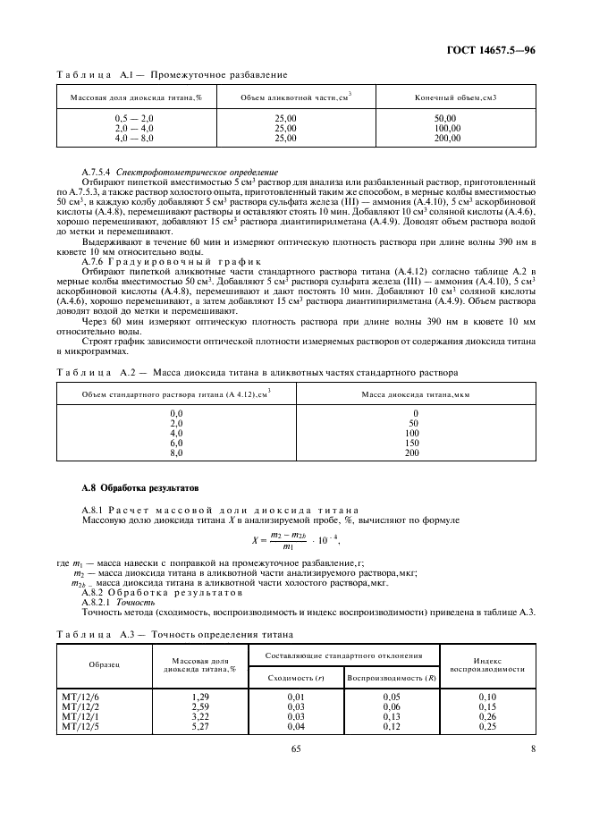ГОСТ 14657.5-96 Боксит. Методы определения диоксида титана (фото 10 из 11)