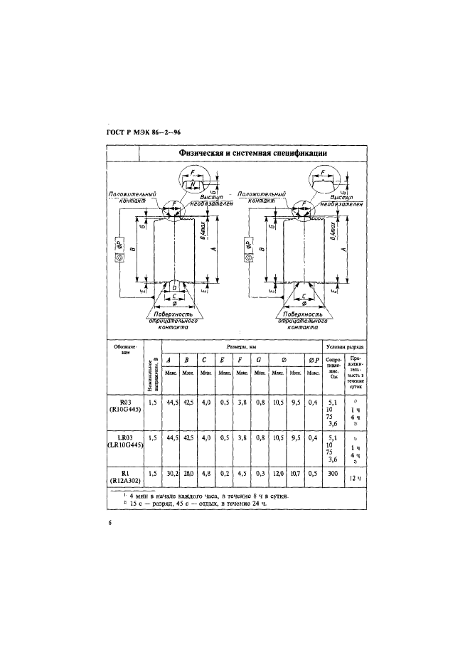 ГОСТ Р МЭК 86-2-96 Батареи первичные. Часть 2. Спецификационные листы (фото 10 из 76)